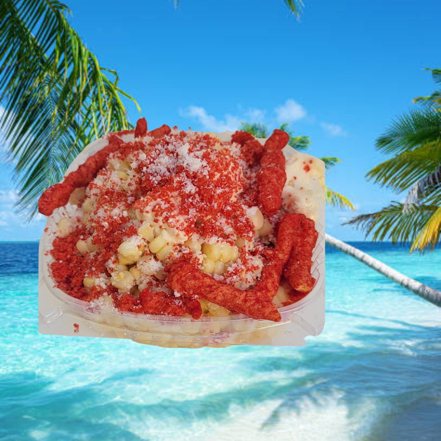 Elote con Hot Cheetos