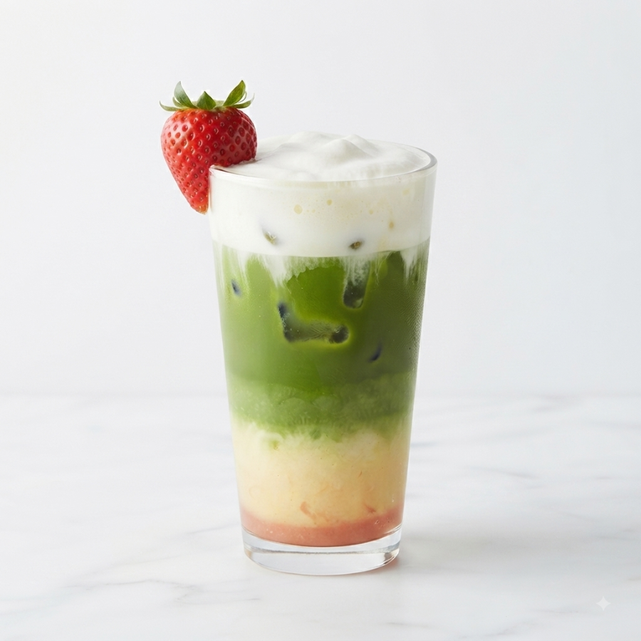 Ice Strawberry Matcha Latte