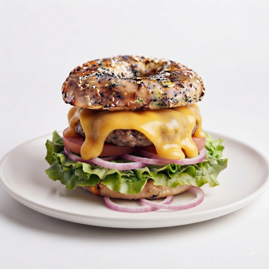 Beef Burger Bagel