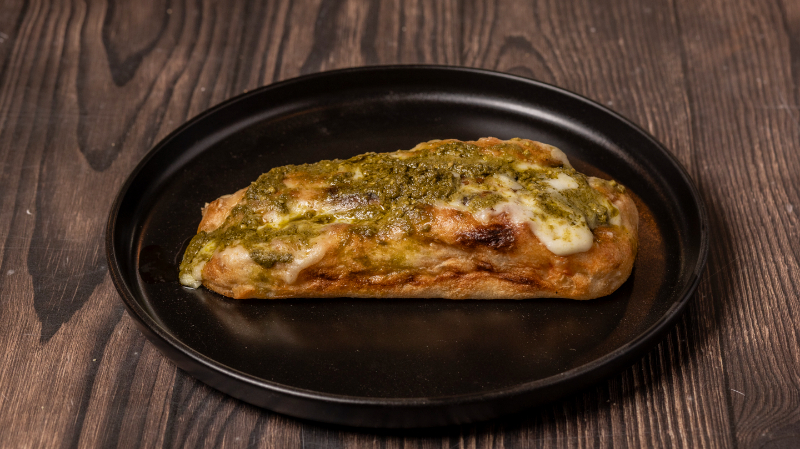 Pesto focaccia slice