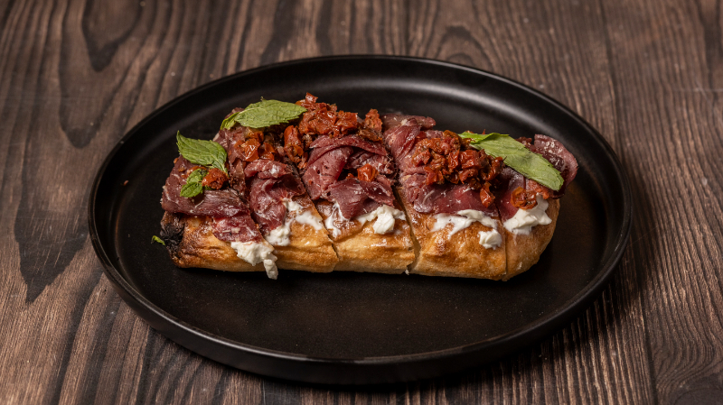 Bresaola focaccia slice