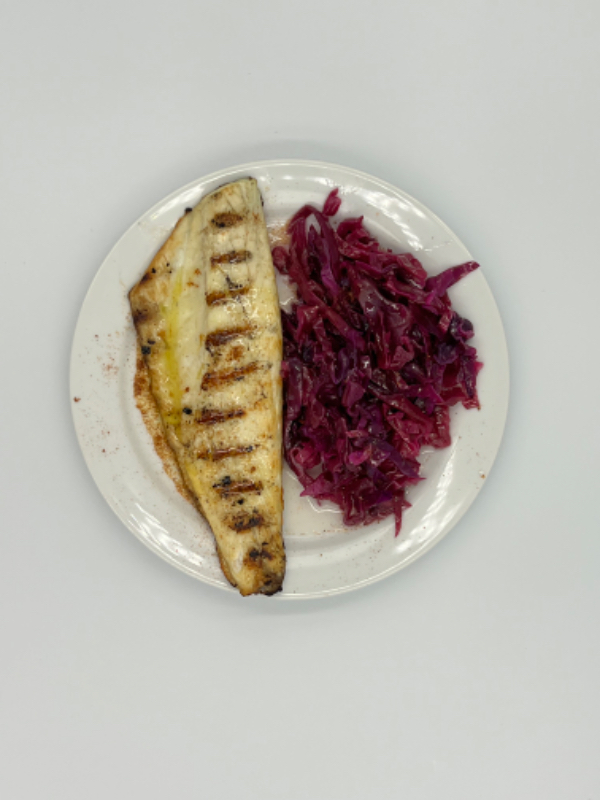 Grilled sea bass
